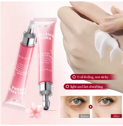 Contorno de Ojos Sakura Colágeno Reafirmante (20g) – Hidratación y Juventud para tu Mirada